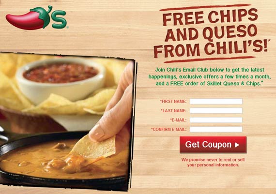 chilis website incentive example