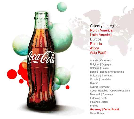 Coca Cola Germany Website