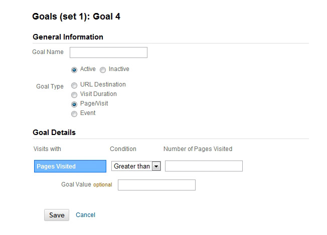 Pages Per Visit Goal Google Analytics