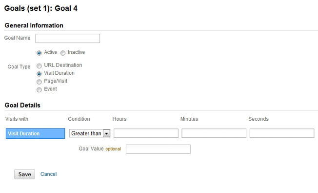 Visit Duration Goal Google Analytics