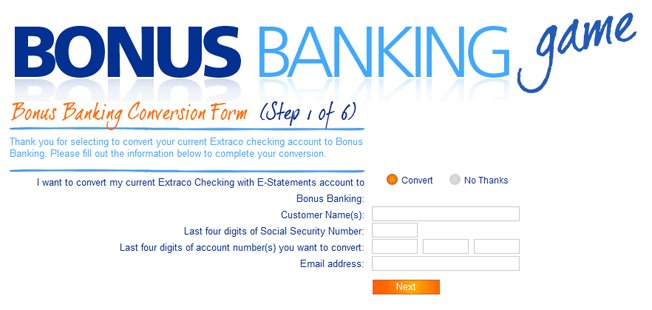 extraco banks bonus banking game