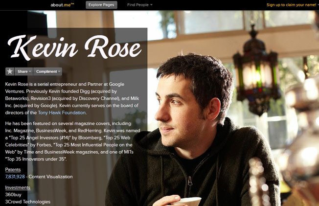 Kevin Rose About.me Profile
