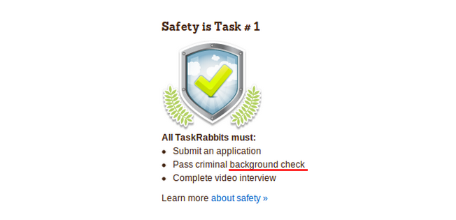 safety at taskrabbit