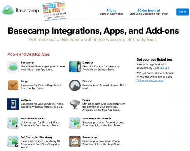 basecamp integrations apps