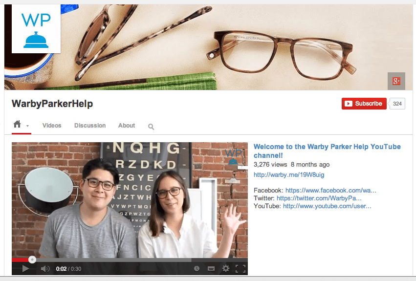warby parker video customer support