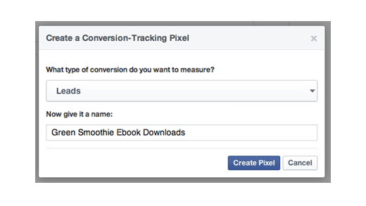 create a conversion tracking pixel