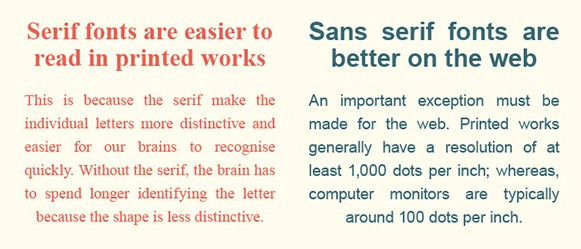 serif vs. sans serif