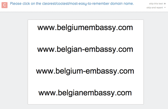 testing domain name choices