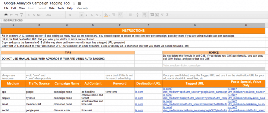 google analytics campaign tagging tool