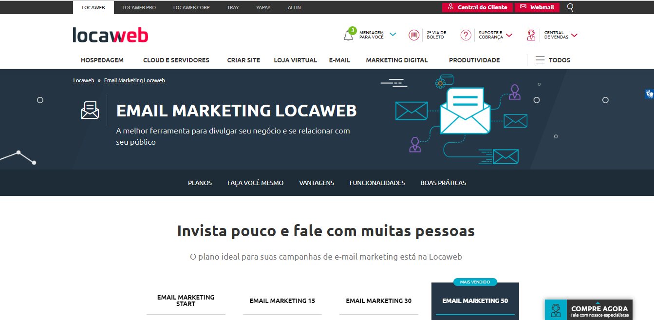 LocaWeb como exemplo de ferramenta para email marketing