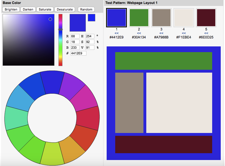 ferramentas para escolha de esquema de cores