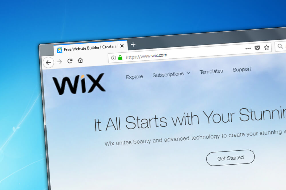 wix como exemplo de plataforma de criação e layout de site