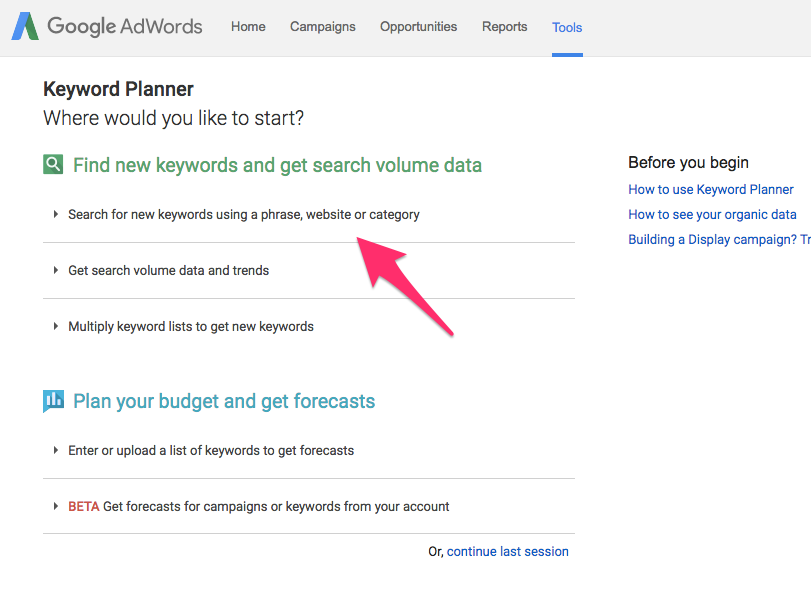 Keyword Planner Google AdWords 11