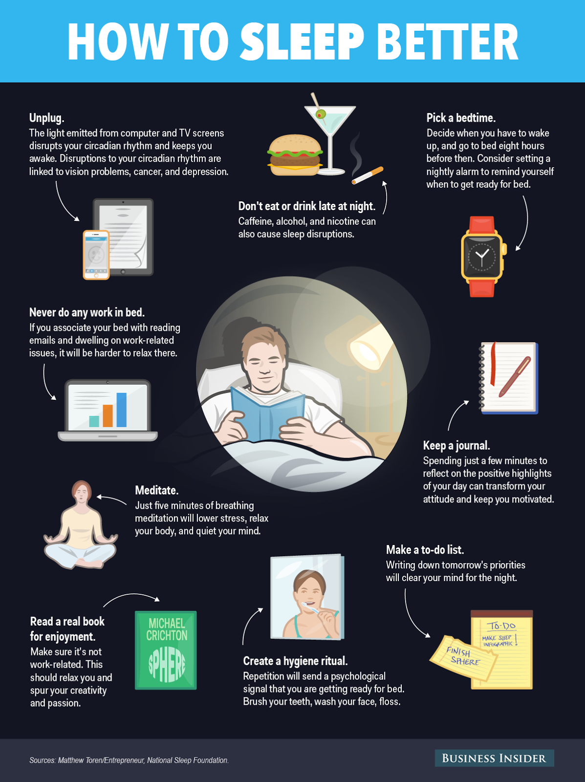before bed infographic business insider