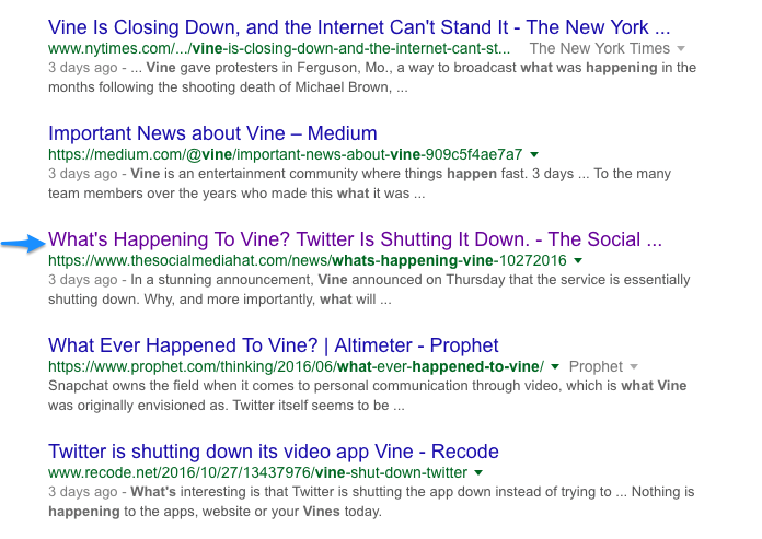 what s happening to vine google search 1