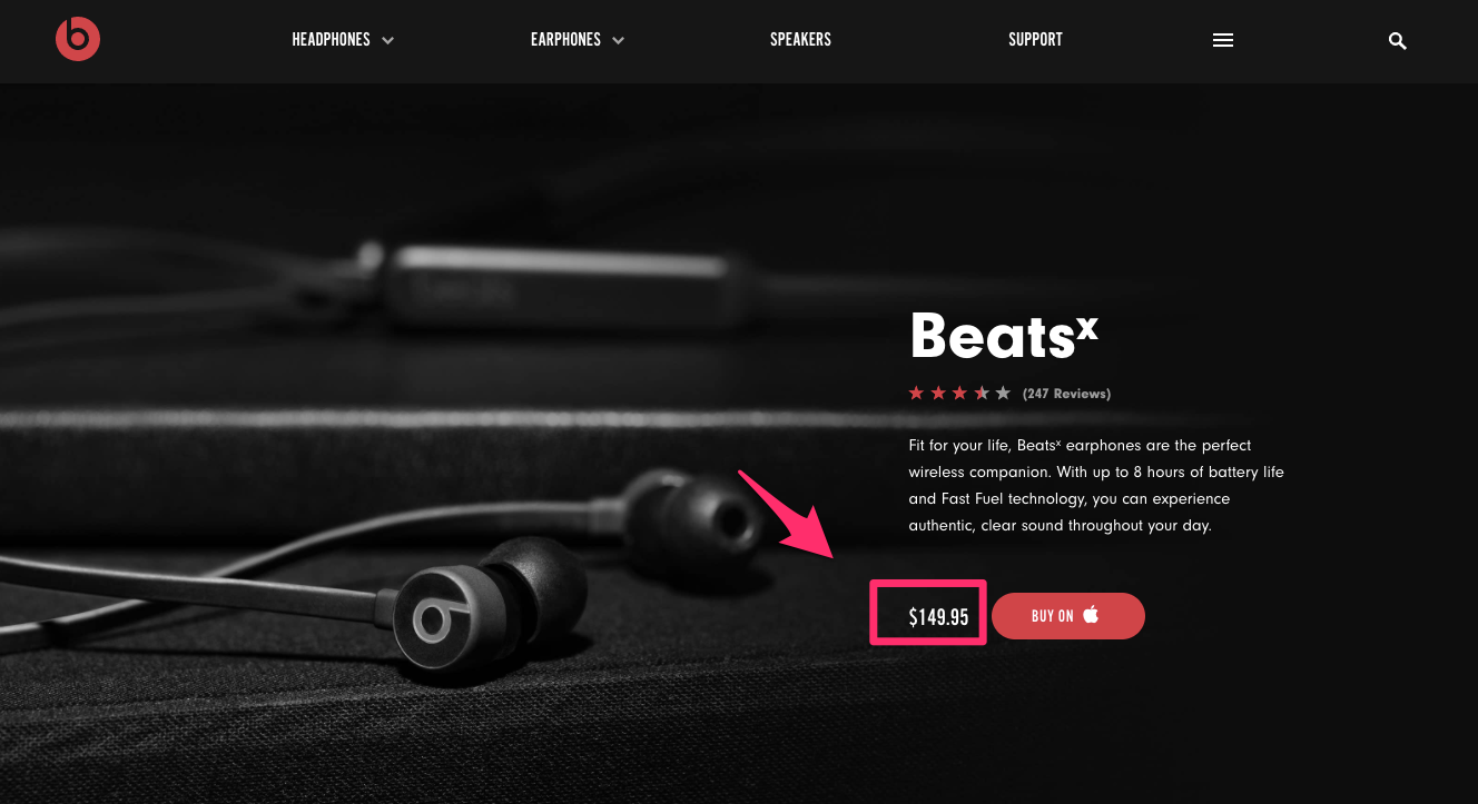 BeatsX Wireless Earphones Beats by Dre