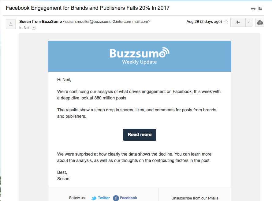 Facebook Engagement for Brands and Publishers Falls 20 In 2017 stephen g roe gmail com Gmail