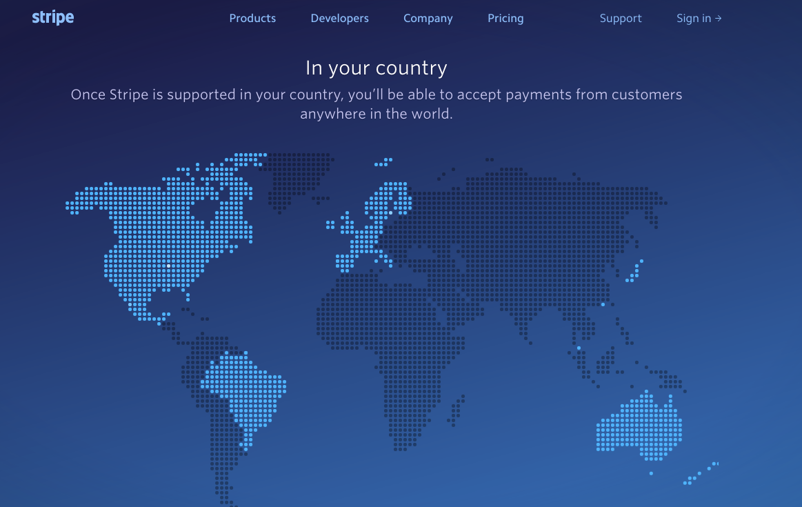 Stripe In your country