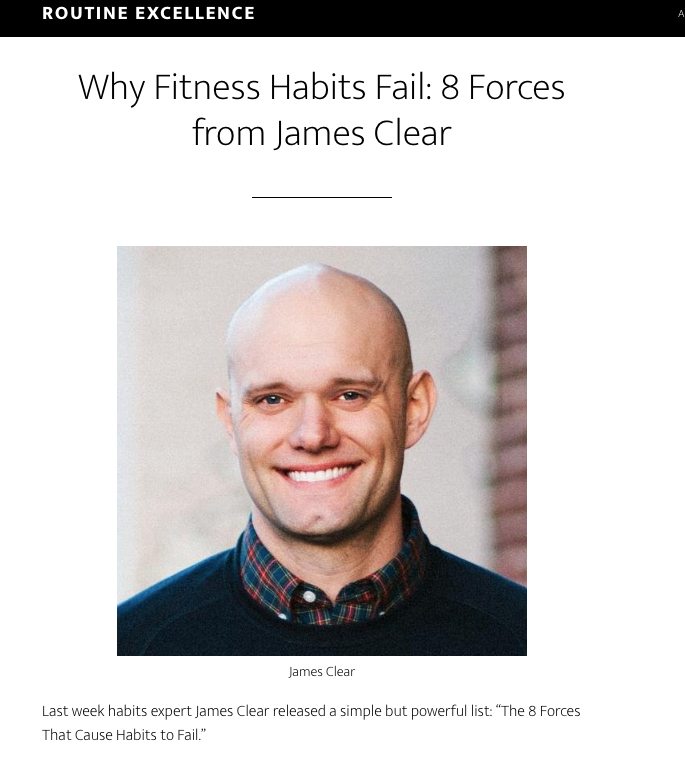 Why Fitness Habits Fail 8 Forces from James Clear Routine Excellence