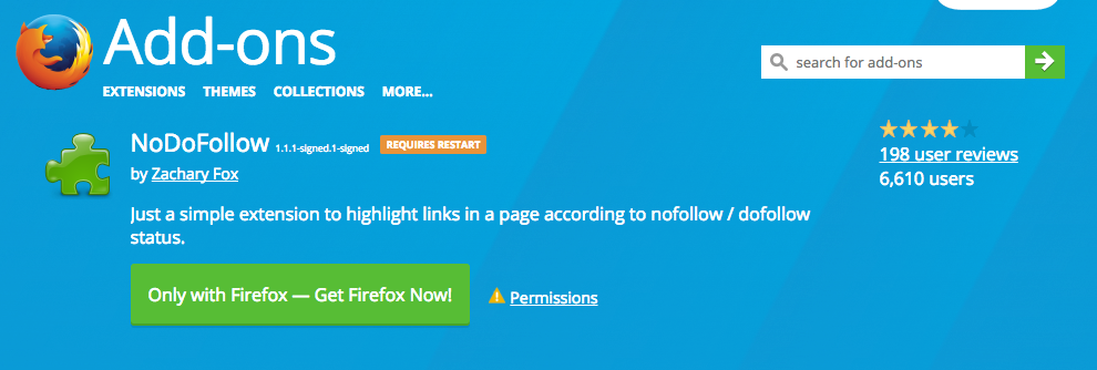 NoDoFollow Add ons for Firefox