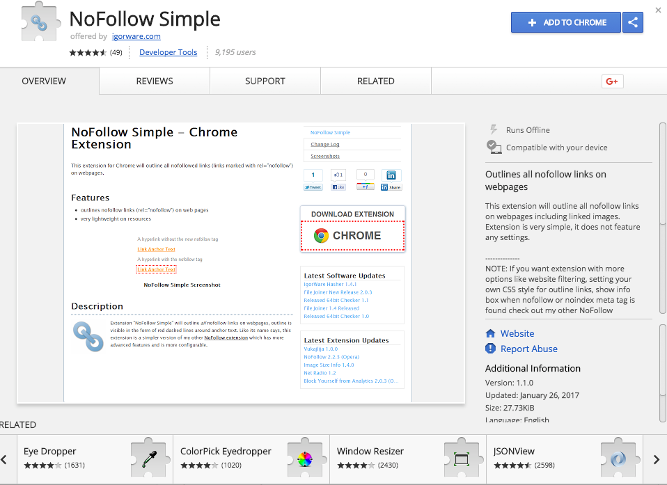 NoFollow Simple Chrome Web Store