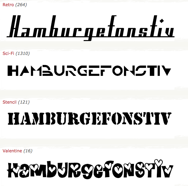 hamburgefonstiv fontes de letras