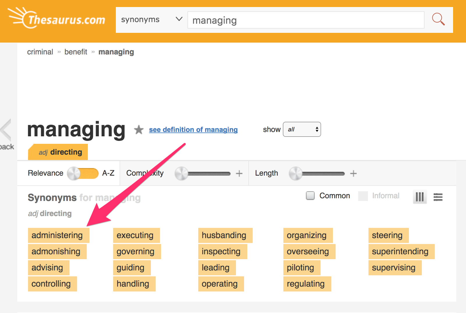 Managing Synonyms Managing Antonyms Thesaurus com