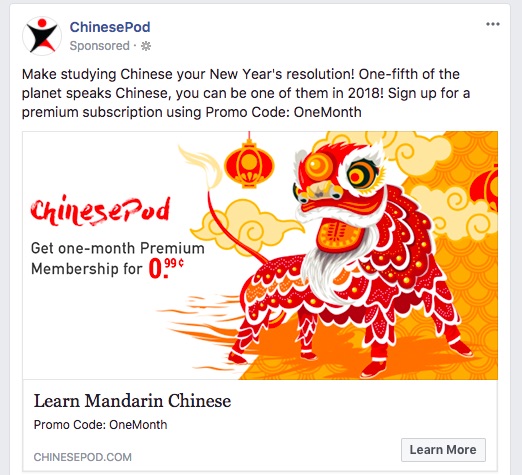 chinesepod facebook ad
