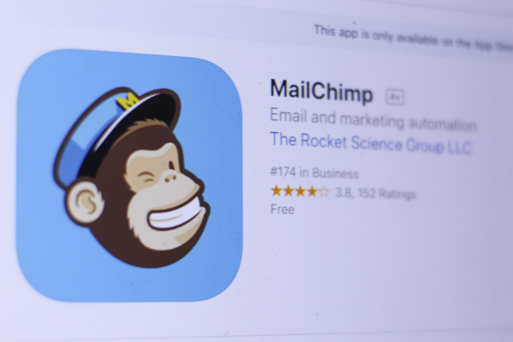 aplicativo MailChimp na loja de apps