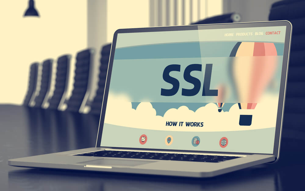 apresentação sobre SSL em laptop