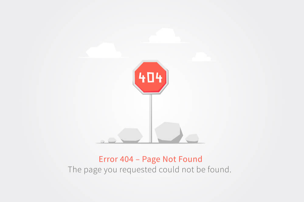 exemplo de página 404 de erro