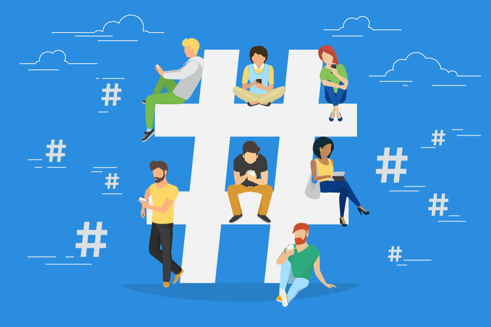 ilustração sobre hashtags