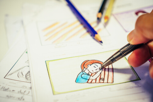 imagem de desenho em caneta e lápis colorido