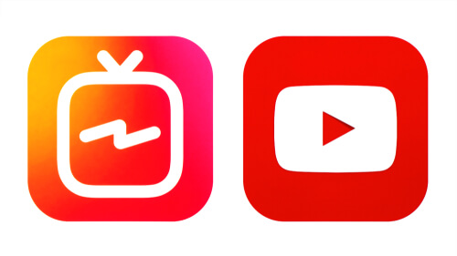 Logos das ferramentas IGTV e Youtube