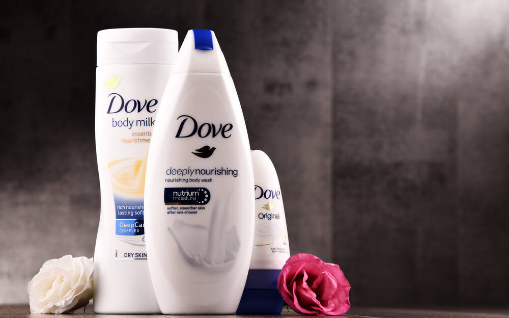 produtos da marca de cosméticos Dove