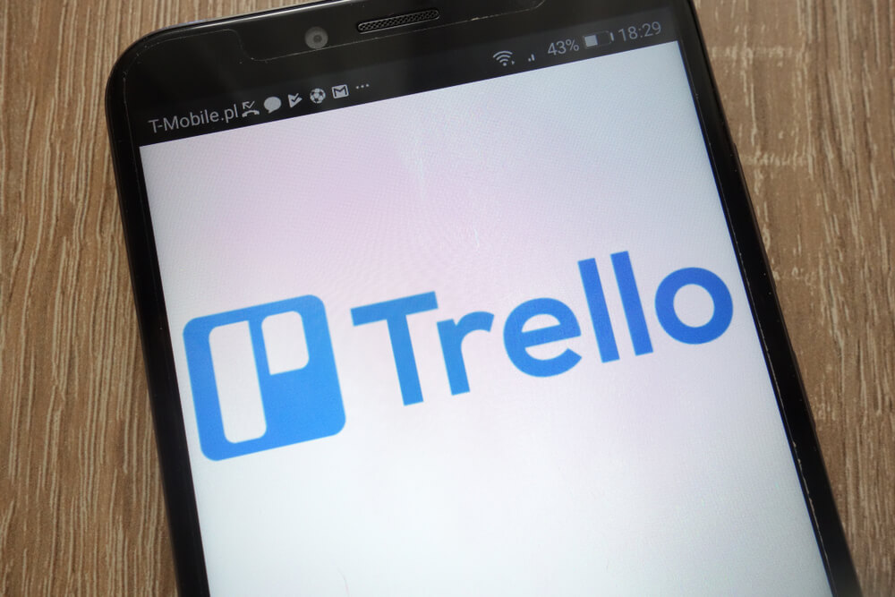 tela de início do app Trello para smartphone