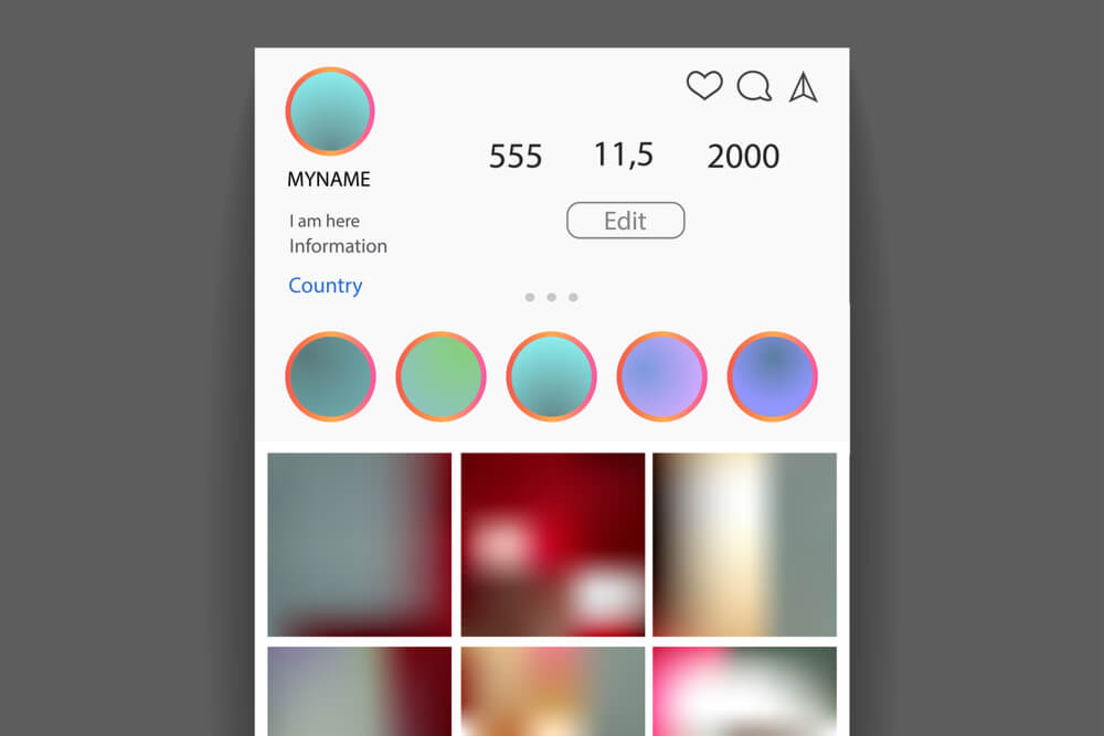 exemplos de ícones do aplicativo instagram