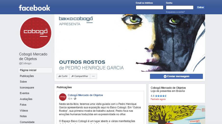 fanpage Cobogó Mercado de Objetosno facebook