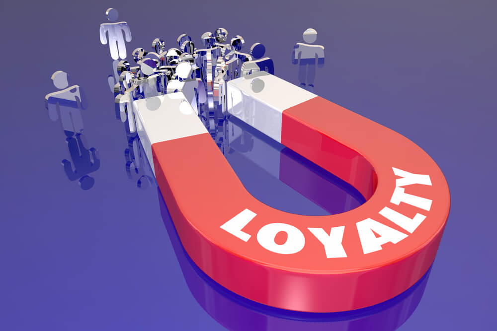 ilustração de imã com título loyalty fidelização de clientes