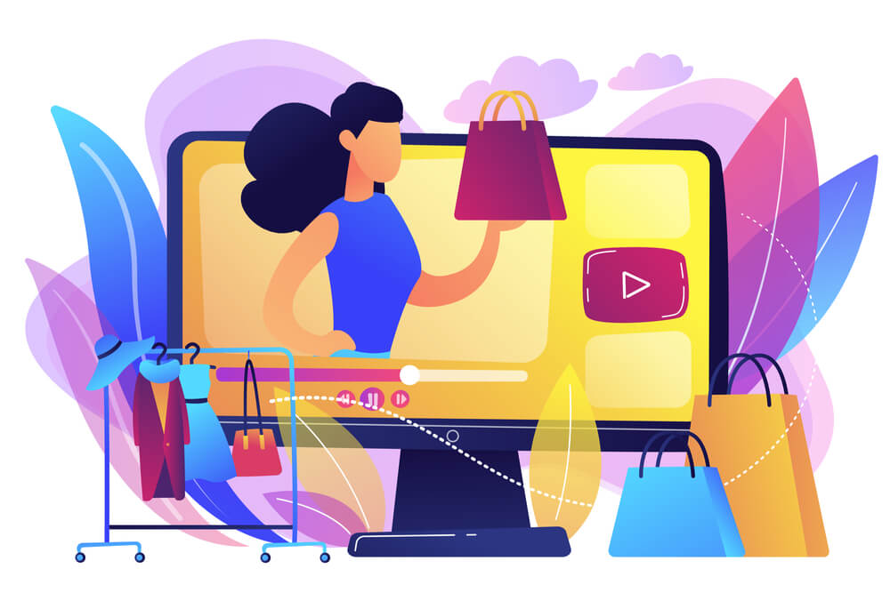 ilustração representando compras na internet