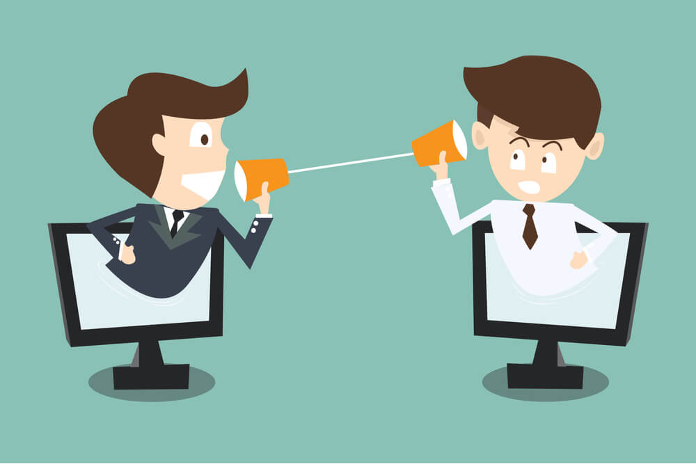ilustração sobre comunicação entre cliente e vendedor