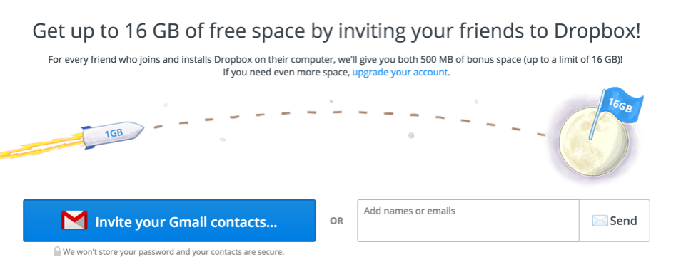 exempo de interação do gmail para o dropbox