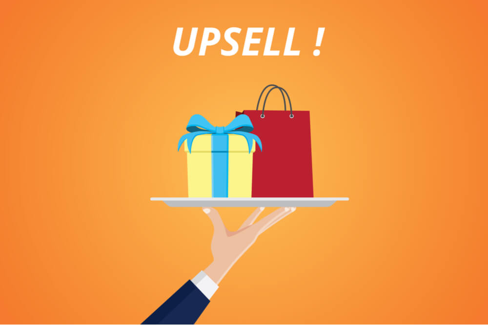 ilustração sobre compra e processo de upsell