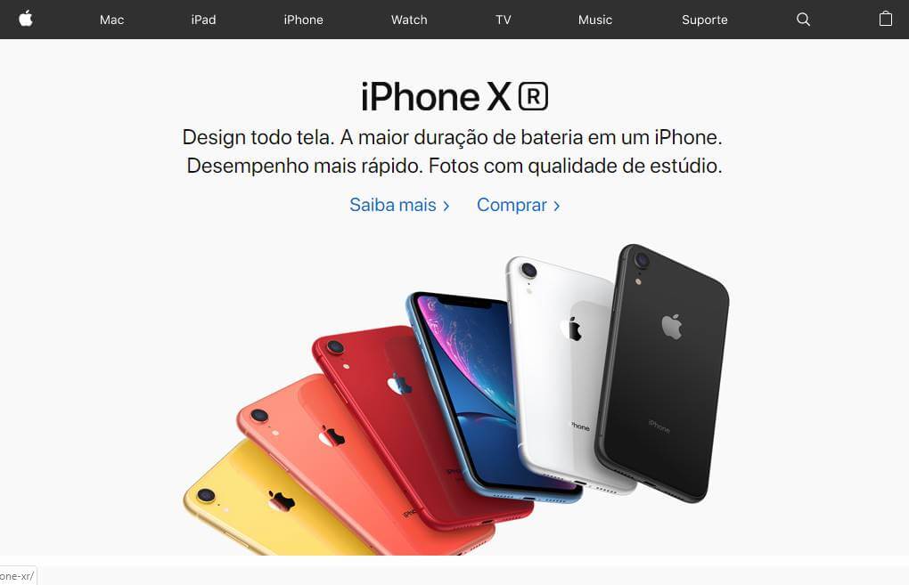 site brasileiro da marca Apple