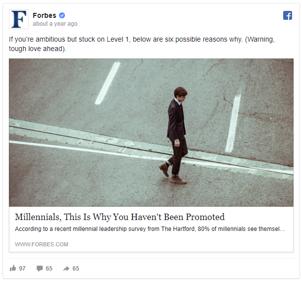 anúncio de remarketing no facebook da Forbes