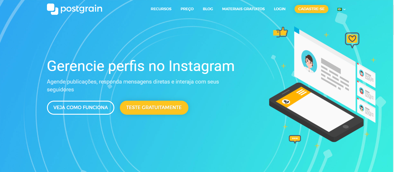 plataforma postgrain para automaçao de seguidores no instagram