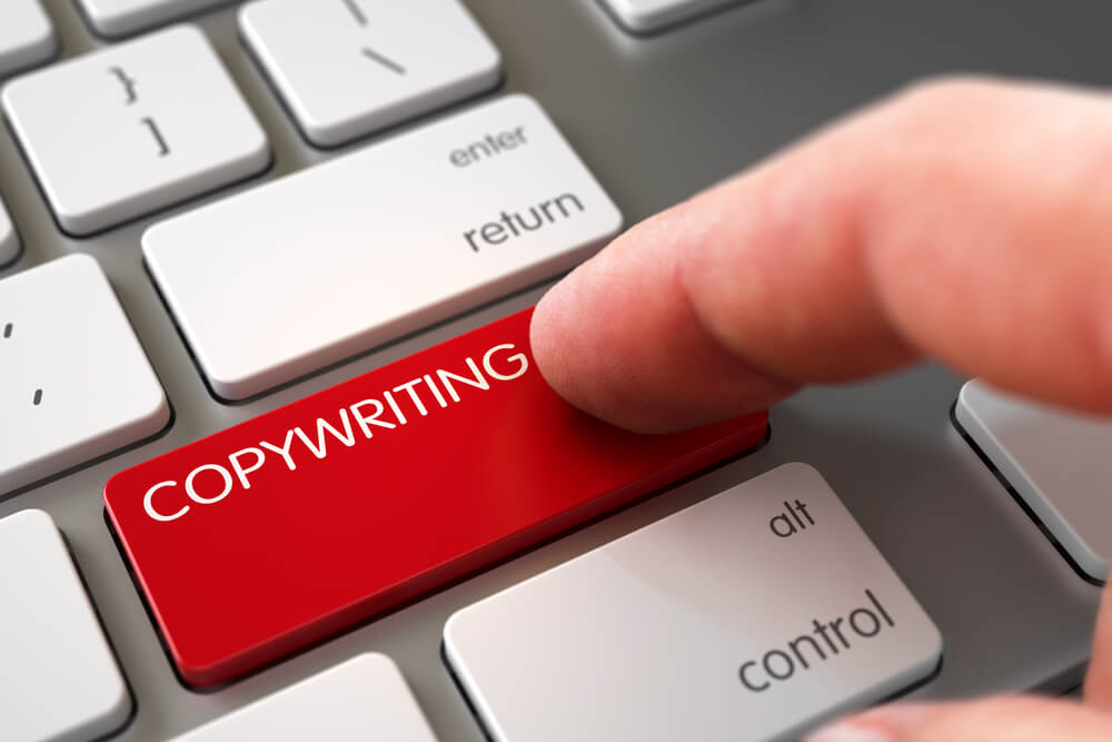 botão do teclado sobre copywriting