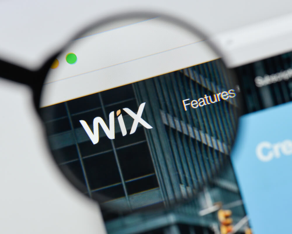 wix como exemplo de plataforma de loja virtual