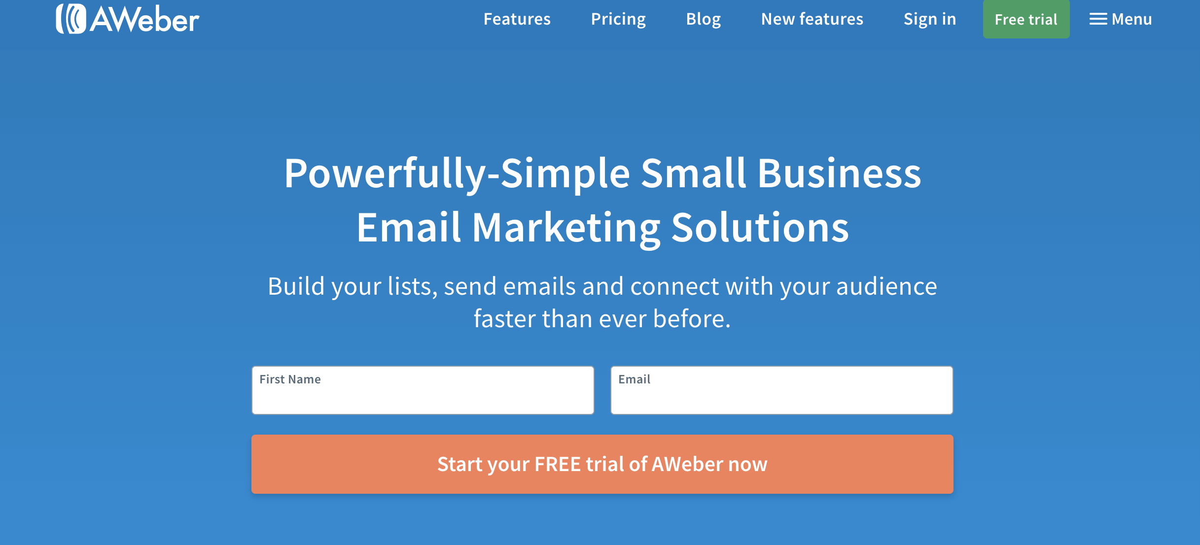 Aweber como exemplo de ferramenta grátis de email marketing