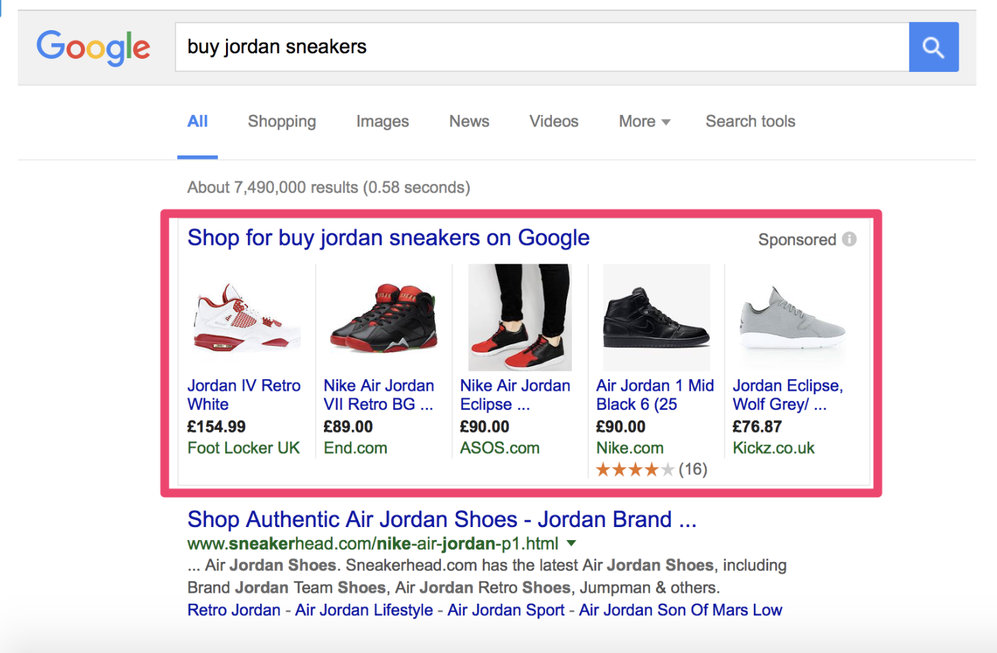 resultado de pesquisas no google shopping